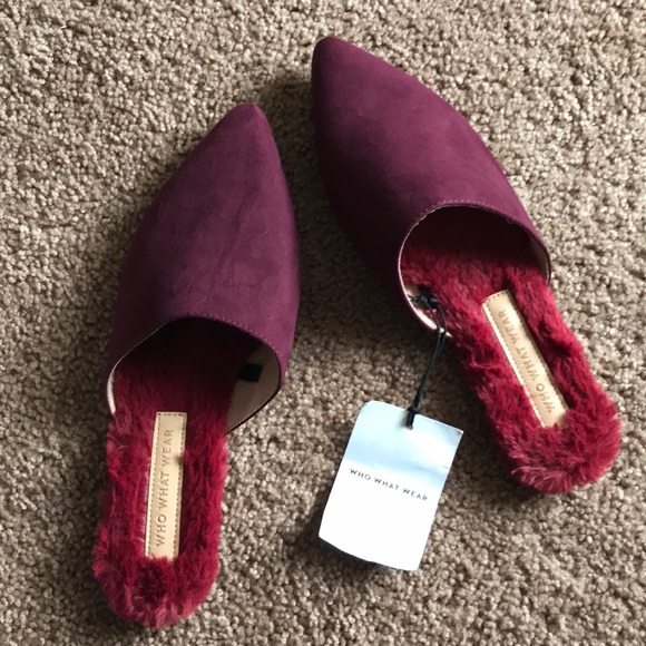 Who What Wear Shoes - Who What Wear Lorne Faux Fur Lined Mules
